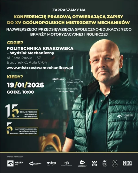 Czas na MOCny start XV Ogólnopolskich Mistrzostw Mechaników!